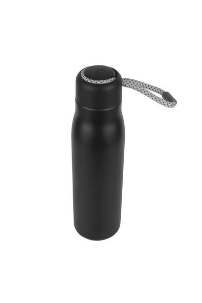 Paslanmaz Çelik 600 Ml Termos Mug Taşıma İpli SIcak ve Soğuk Muhafazalı Mug Kamp Piknik Spor - 4