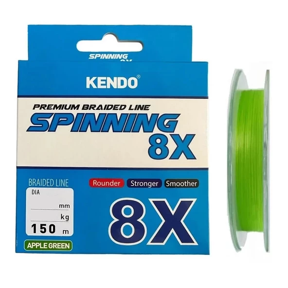 Kendo Spinning 8X Fighting 150mt Örgü ip Misina (Apple Green)