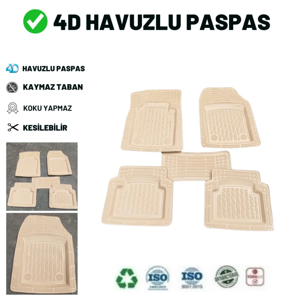 Citroen C3 Aircross 2018 4d Havuzlu Üniversal Yeni Nesil Paspas Bej Gold Seri ürün görseli 1