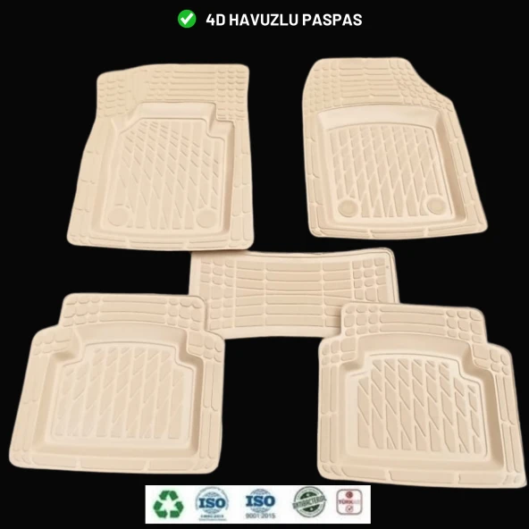 Citroen C3 Aircross 2018 4d Havuzlu Üniversal Yeni Nesil Paspas Bej Gold Seri - Resim 2