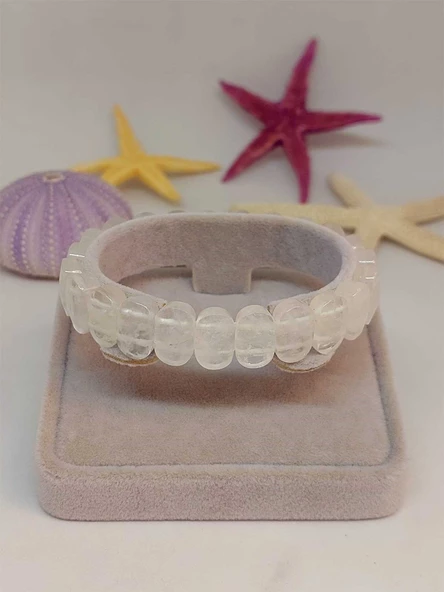 Kristal Kuvars Taşı Oval Kesim Unisex Bileklik (46070) ürün görseli