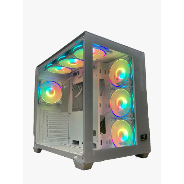 GAMEFORCE Liquid Beyaz 7x120 Mm Fanlı Rgb Kum.Kontrolcülü ATX Oyuncu Bilgisayar Kasası - 2