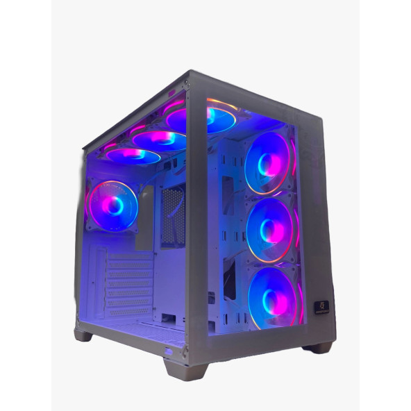 GAMEFORCE Liquid Beyaz 7x120 Mm Fanlı Rgb Kum.Kontrolcülü ATX Oyuncu Bilgisayar Kasası - 3