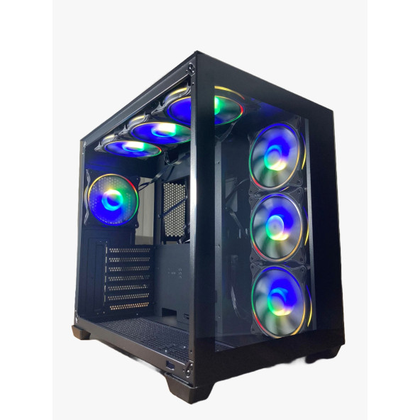 GAMEFORCE Liquid 7x120 Mm Fanlı Rgb Kum.Kontrolcülü ATX Oyuncu Bilgisayar Kasası - 2