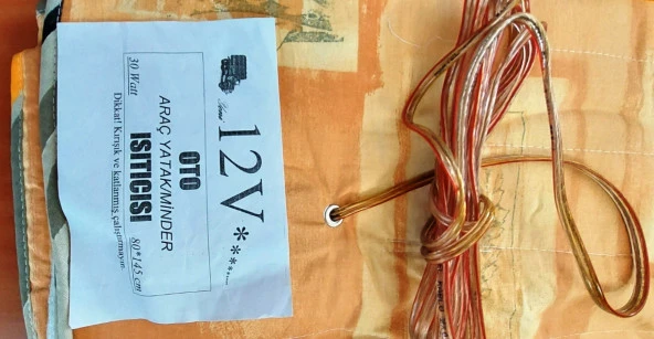 Meltem Oto Koltuk-Yatak Isıtma Minderi, 12Volt, çakmaklık girişli - Resim 4