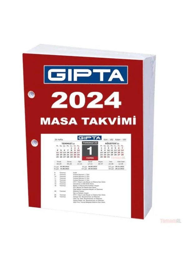 GIPTA BLOK MASA TAKVIMI 10X13 (365-GTB) 2024 30 LU
