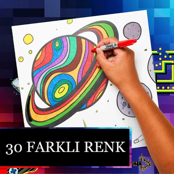 Sharpie Fine Permanent Markör 30 Lu Paket Labirent Kutulu - Resim 4