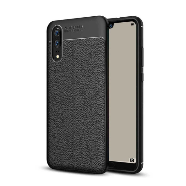 Huawei P20 Kılıf Deri Tarzı Niss Silikon Case