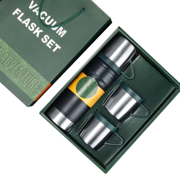 Sunup SN-22234 Paslanmaz Çelik Vakumlu Termos 680 Ml 12 Saat Sıcak 24 Saat Soğuk Termos Seti - 3