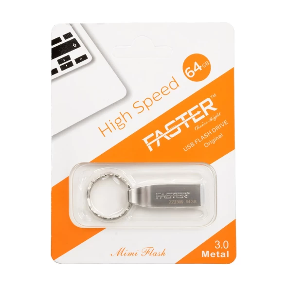 Faster Flash Bellek 64 Gb Anahtarlık Tipi Usb Flash Bellek Metal ürün görseli 1