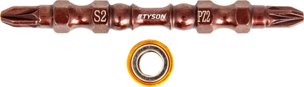 TYSON 1 Adet Pz2x65 Mm S2 Çeliği Çift Yönlü Orjinal Mıknatıs Uçlu Bits Uç Mıknatıslı Matkap Ucu - 2
