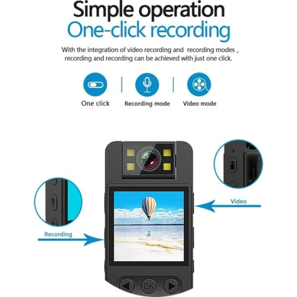 Taşınabilir Hd Wifi Video Kaydedici Vücut Kamera - 4