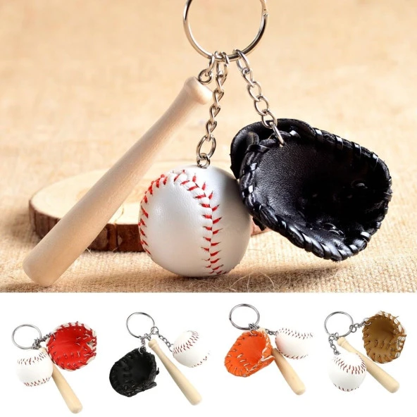 Gerçekçi Beyzbol Tasarımlı Şık Anahtarlık Kolye Çanta Süsü Baseball Keychain (4401)