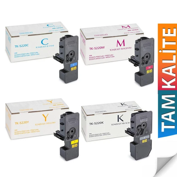 PlusPrint TK-5220 Kyocera Ecosys M5521CDW Uyumlu Muadil Toner 1 Set