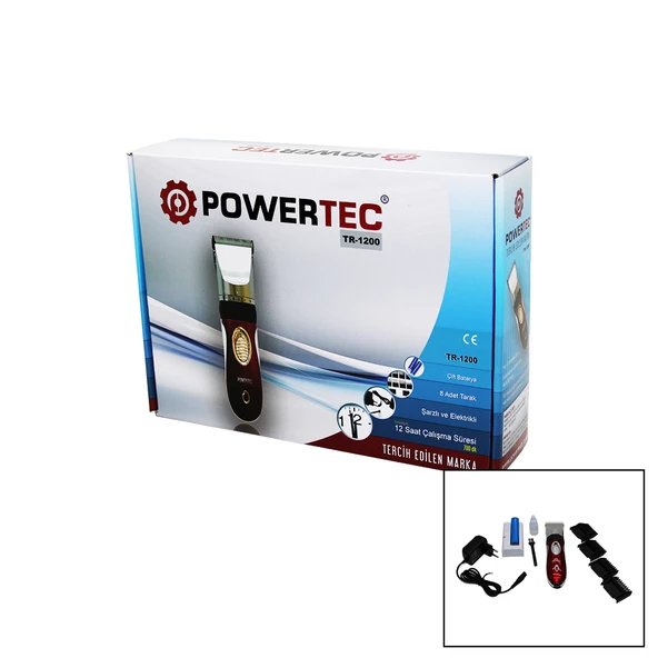 POWERTEC TR-1200 ŞARJLI TRAŞ MAKİNASI YEDEK BATARYALI (4401)