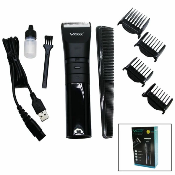Su Geçirmez Profesyonel USB Şarjlı Saç Düzeltici Elektrikli Saç Sakal Kesme Traş Makinesi IPX7 Korumalı (4401)