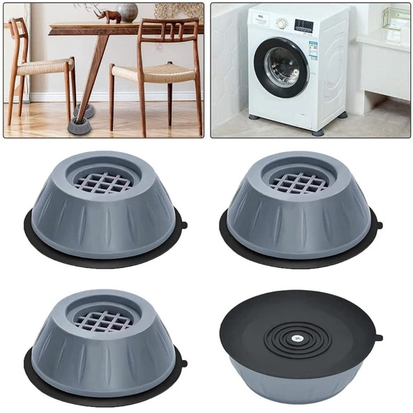 Çamaşır Makinesi Sarsıntı Titreşim Ses Önleyici Kaydırmaz Ayak 4lü Set (4401)