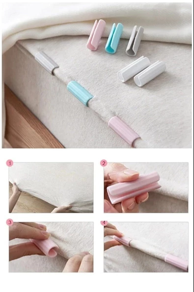 12 Adet Yorgan Kılıfı Ve Çarşaf Sabitleyici Kaydırmaz Nevresim Örtü Klipsleri (4401) - 2