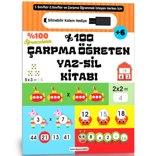 %100 Çarpma Öğreten YAZ-SİL Kitabı