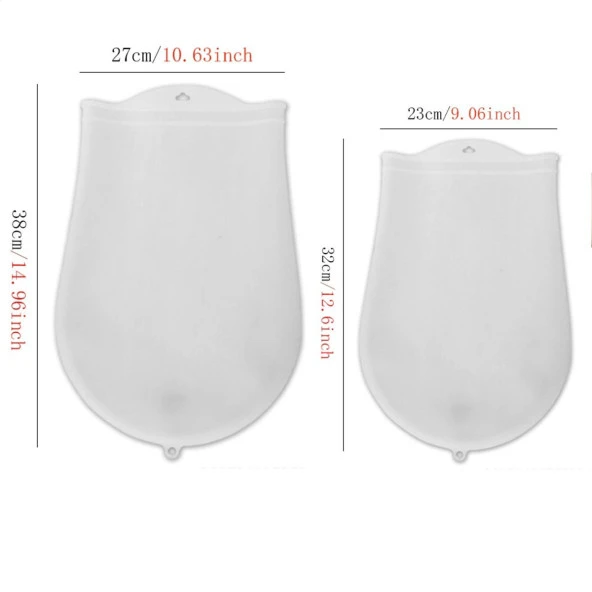 Orta Hamur Torbası Silikon Şeffaf Hamur Yoğurma Torbası Ekmek Makarna Mantı Hamuru Kolay Yoğurma (4401) - 4