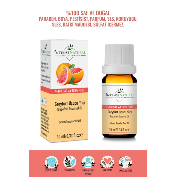 Greyfurt Uçucu Yağı 10 ml %100 Saf ve Doğal Grapefruit Essential Oil