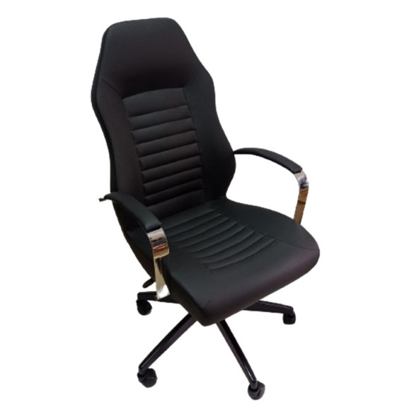 Çalışma Koltuğu Makam Sandalyesi Döküm Süngerli Siyah Metal Ayaklı