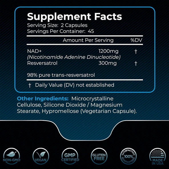 Wellnees Labs NAD + Resveratrol 1500 mg 90 Kapsül - 2