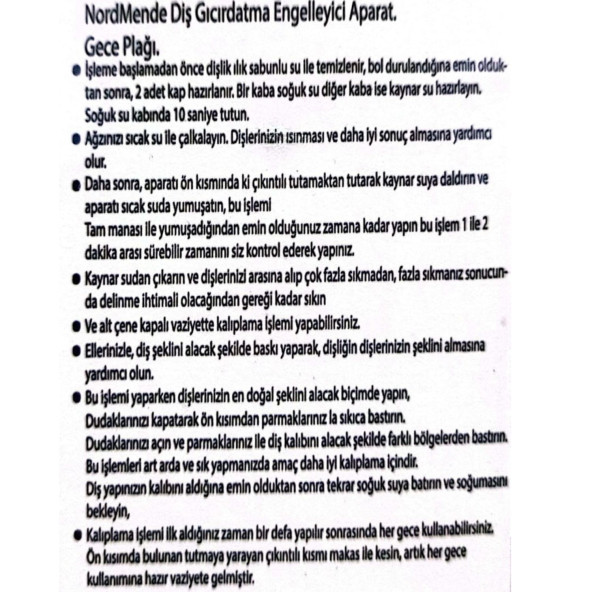 Diş Gıcırdatma, Bruksizm Aparatı ,Diş  Sıkma Önleyici, Yüksek Kalitede Silikon Gece Plağı (Kutulu) - 5