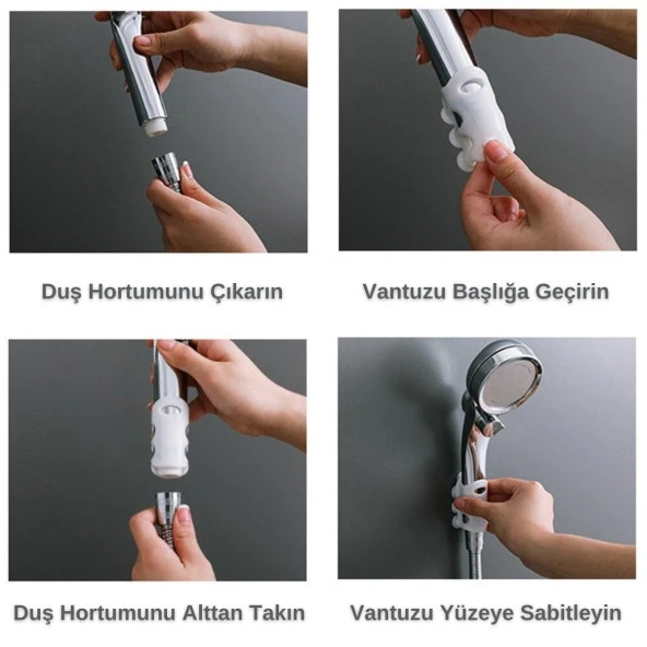 Banyo Duş Başlığı Tutucu Silikon Güçlü Vantuz Vakum Aparatı (4401)