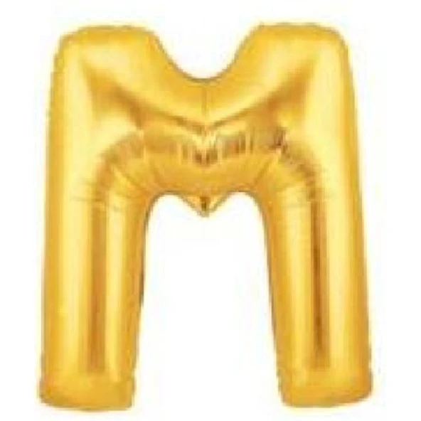 M Harf Folyo Balon Altın Renk  40 inç (4401)