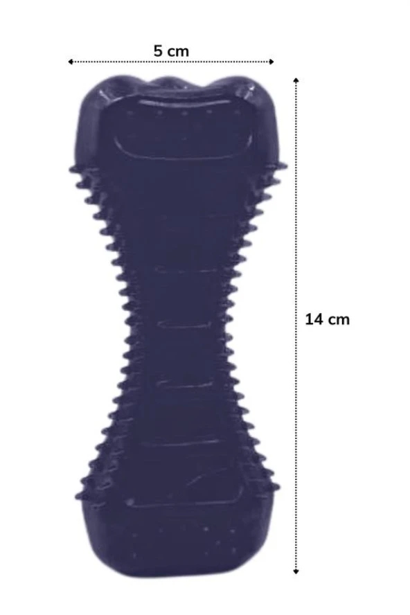 Köpekler İçin Diş Kaşıma Oyuncağı Tırtıklı Yapıda Plastik Dumbell (4401) - 5