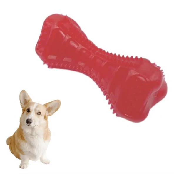 Köpekler İçin Diş Kaşıma Oyuncağı Tırtıklı Yapıda Plastik Dumbell (4401)