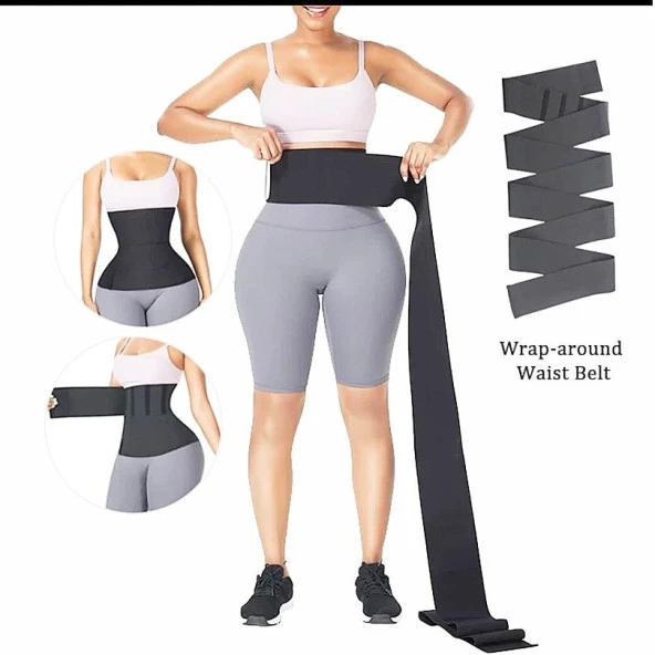 Waist Trainer İnceltici Zayıflatıcı Kum Saati 4m Sarma Bel Korse (4401)