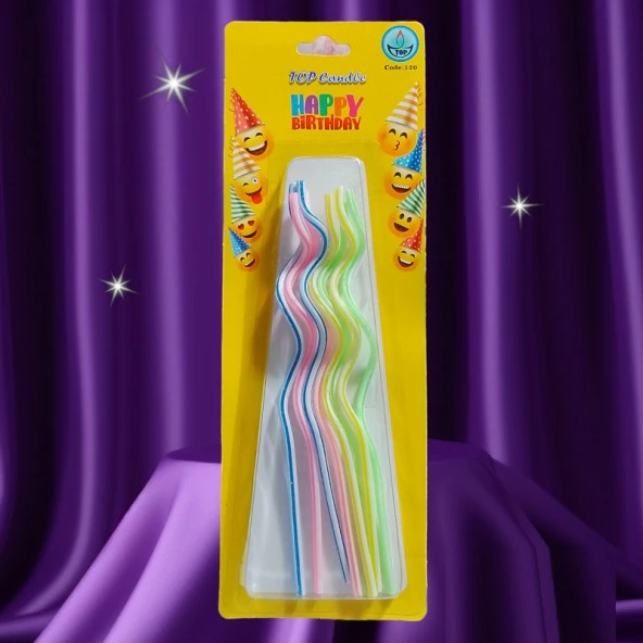 RENKLİ SPİRAL PASTA MUMU 8 ADET RENKLİ SPİRAL DOĞUM GÜNÜ MUMU MULTİ COLOR SPİRAL BIRTHDAY CANDLE ürün görseli