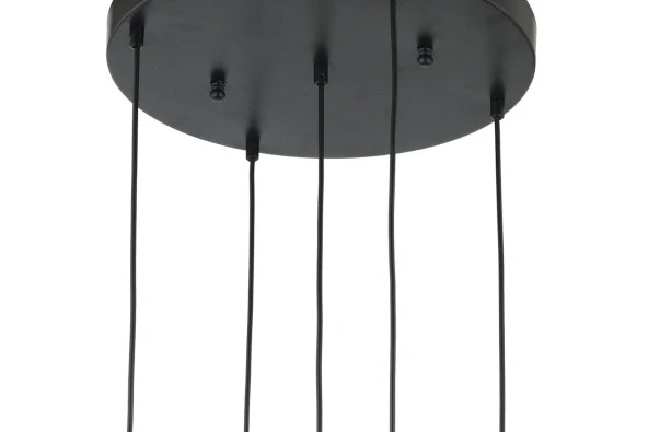 Lampaluce Goccia Tasarım Cam Avize 5li Siyah - Sarı - 4