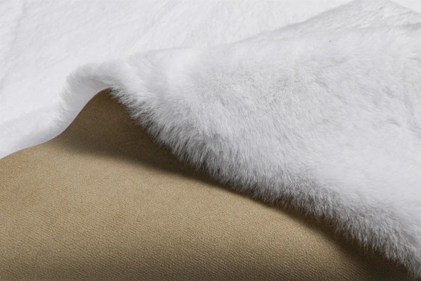 Dekoratif Tavşan Tüyü Ultra Yumuşak Peluş Kaymaz Halı Yolluk - 2