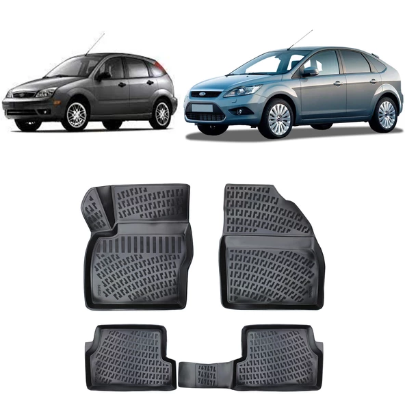 Rizline Ford  Focus 2 2005-2010  3D Havuzlu Paspas Siyah ürün görseli