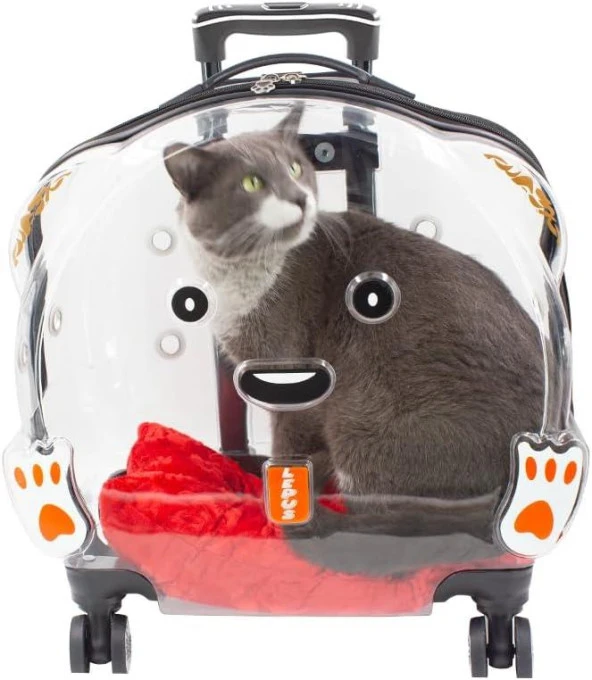 Lepus WHEEL BAG 4 Teker Kedi ve Köpek Valiz 42-45-25cm Şeffaf - 3