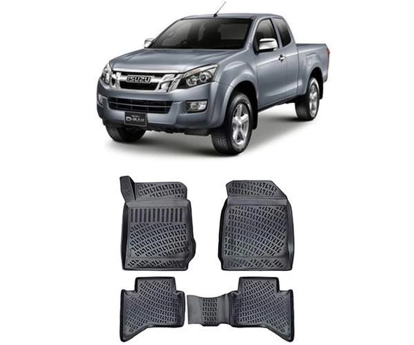 Rizline Isuzu D-Max 2012-2018   3D Havuzlu Paspas Siyah