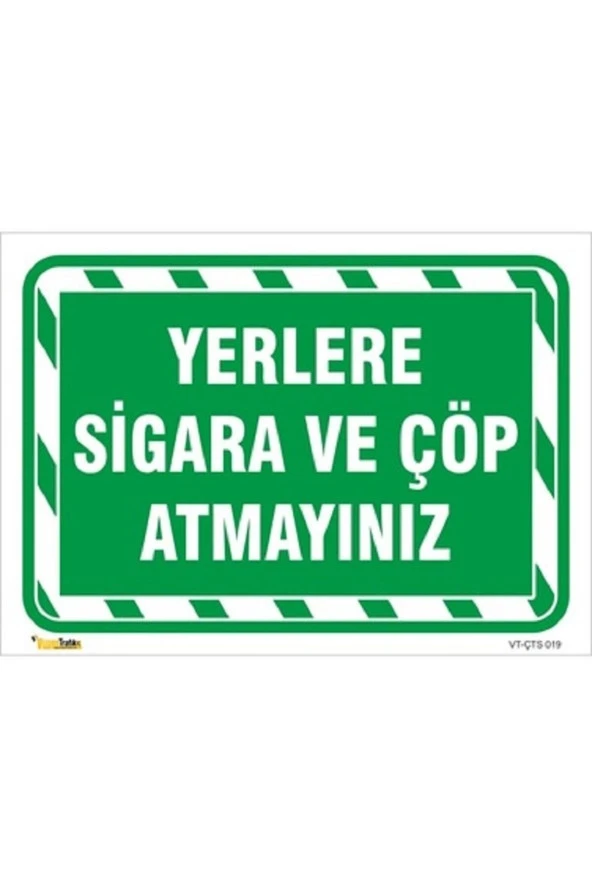Yerlere Sigara Ve Çöp Atmayınız - Isg Levhası Levha 25x35 Cm Sticker