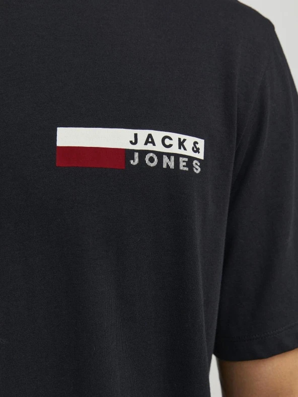 JACK JONES Logolu Bisiklet Yaka Erkek Tişört 12233999 - Resim 6