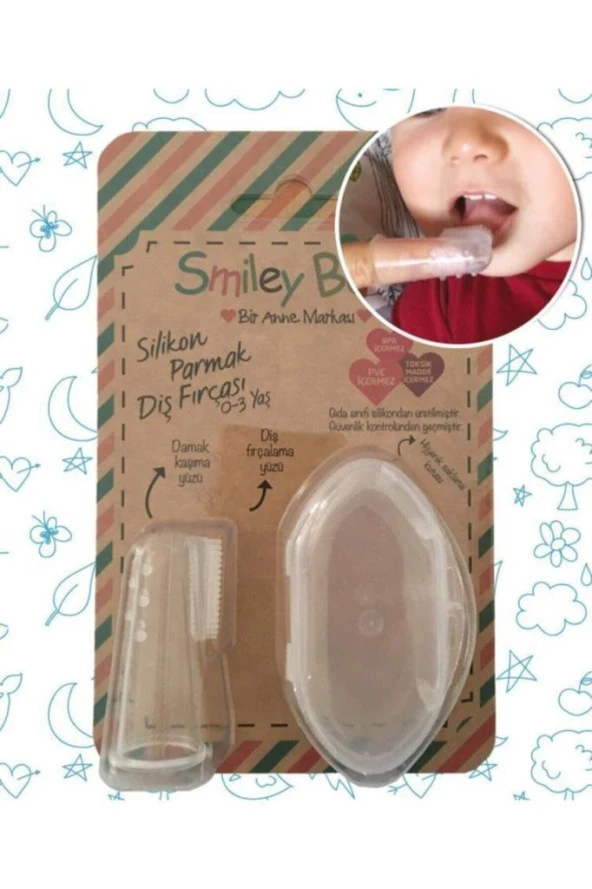 Smiley Baby Şeffaf Saklama Kaplı Parmak Fırça