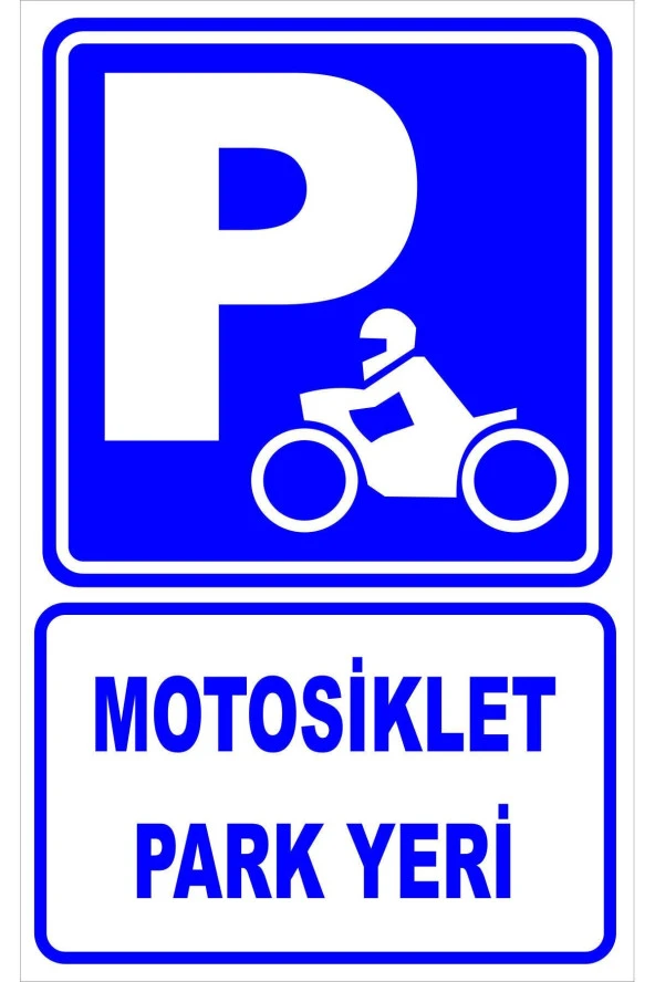 Motosiklet Park Yeri Levhası Levha 35x50 Cm Sticker - 1