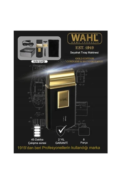 Wahl 07057-016 Gold Seyahat Tipi Tıraş Makinası - Resim 2
