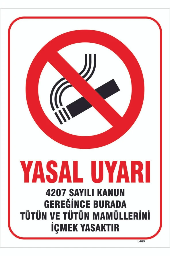 YASAL UYARI SİGARA İÇİLMEZ LEVHASI LEVHA 15x21 cm Sticker TDG 088