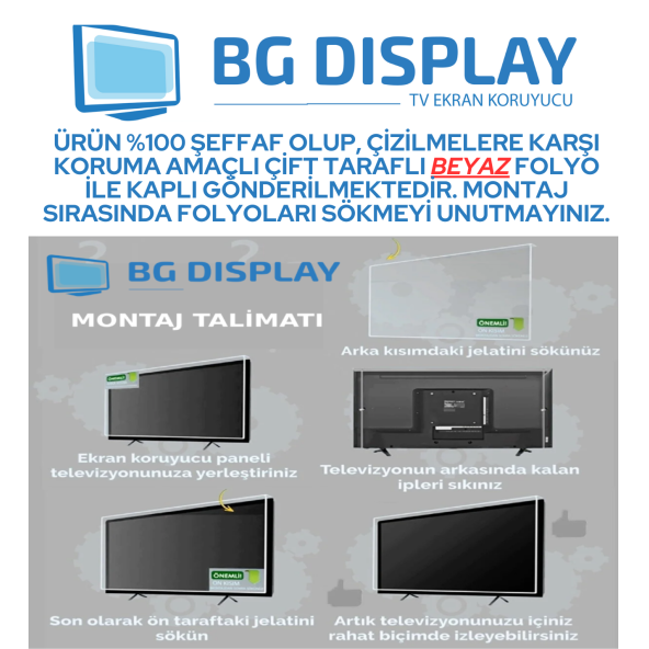 BG Display 58 Inç 147 Ekran Tv Ekran Koruyucu - 7