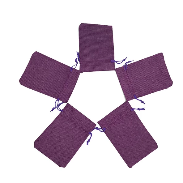 Jüt Keten İpli Çuval Kese Çanta 9x13 Cm. - 5 Adet - 4