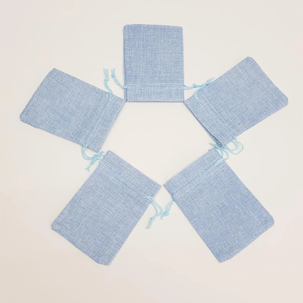Jüt Keten İpli Çuval Kese Çanta 9x13 Cm. - 5 Adet - 10