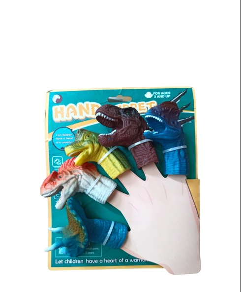Hand Puppet Dinazor Parmak Kuklası Eğlenceli Oyuncak Seti Dinozor Parmak Kukla 5li