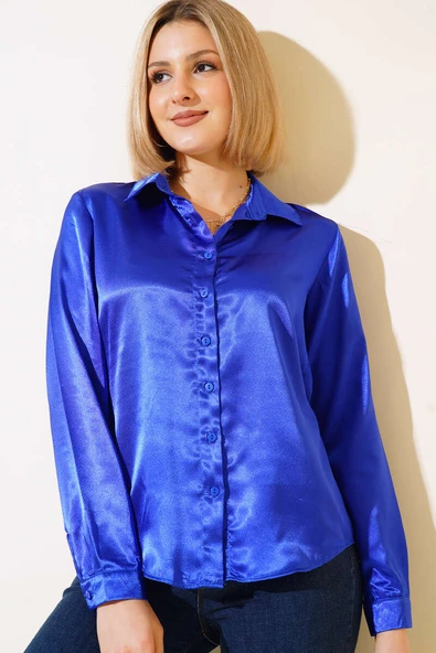 Saten Gömlek Saks - 2